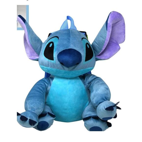 Disney Stitch Full Body Plush Backpack 16" w/Ears Sitting - Picture 1 of 8